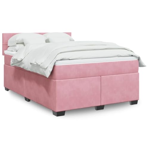 Teenpull Boxspringbett mit Matratze, Rosa Samt 140x190 cm, Taschenfederkern, Kopfteil, Schlafzimmer Möbel Set, optimaler Support Teenpull Boxspringbett mit Matratze, Rosa Samt 140x190 cm, Taschenfederkern, Kopfteil, Schlafzimmer Möbel Set, optimaler Support von Teenpull
