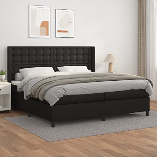 Teenpull Boxspringbett mit Matratze, Schwarz 200x200 cm, Kunstleder Polsterbett mit verstellbarem Kopfteil und Taschenfederkernmatratze für erholsamen Schlaf Teenpull Boxspringbett mit Matratze, Schwarz 200x200 cm, Kunstleder Polsterbett mit verstellbarem Kopfteil und Taschenfederkernmatratze für erholsamen Schlaf von Teenpull