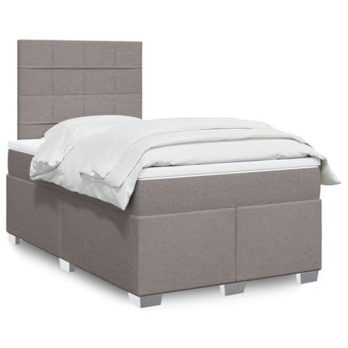 Teenpull Boxspringbett mit Matratze, Taupe 120x190 cm Stoff, höhenverstellbares Kopfteil, LED-Beleuchtung, Taschenfederkern gepolstertes Bettgestell für Schlafzimmer Möbel Teenpull Boxspringbett mit Matratze, Taupe 120x190 cm Stoff, höhenverstellbares Kopfteil, LED-Beleuchtung, Taschenfederkern gepolstertes Bettgestell für Schlafzimmer Möbel von Teenpull