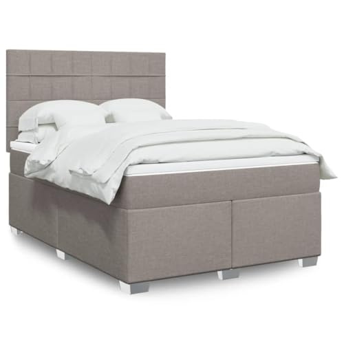 Teenpull Boxspringbett mit Matratze, Taupe 140x190 cm, Stoffbezug, Taschenfederkern, Höhenverstellbares Kopfteil, LED-Beleuchtung, Komfortable Matratzenauflage Teenpull Boxspringbett mit Matratze, Taupe 140x190 cm, Stoffbezug, Taschenfederkern, Höhenverstellbares Kopfteil, LED-Beleuchtung, Komfortable Matratzenauflage von Teenpull