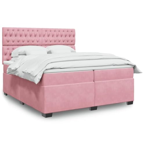 Teenpull Boxspringbett mit Matratze, rosa Samtbezug, 200x200 cm, mit Taschenfederkern, LED-Beleuchtung und höhenverstellbarem Kopfteil – für luxuriösen Schlafkomfort Teenpull Boxspringbett mit Matratze, rosa Samtbezug, 200x200 cm, mit Taschenfederkern, LED-Beleuchtung und höhenverstellbarem Kopfteil – für luxuriösen Schlafkomfort von Teenpull