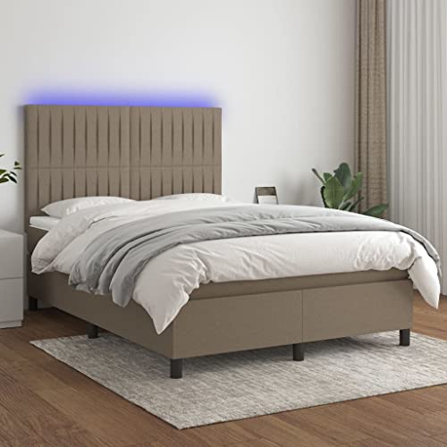 Teenpull Boxspringbett mit Matratze 140x190 cm Taupe Stoffbezug LED-Beleuchtung höhenverstellbares Kopfteil Taschenfederkernmatratze gepolsterter Bettrahmen Schlafzimmermöbel für erholsamen Schlaf Teenpull Boxspringbett mit Matratze 140x190 cm Taupe Stoffbezug LED-Beleuchtung höhenverstellbares Kopfteil Taschenfederkernmatratze gepolsterter Bettrahmen Schlafzimmermöbel für erholsamen Schlaf von Teenpull