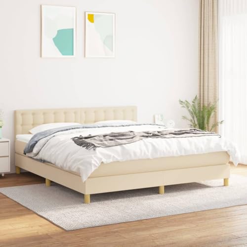 Teenpull Boxspringbett mit Matratze Creme 180x200 cm, Stoffbezug, verstellbares Kopfteil, Taschenfederkernmatratze, mittelfeste Unterstützung Teenpull Boxspringbett mit Matratze Creme 180x200 cm, Stoffbezug, verstellbares Kopfteil, Taschenfederkernmatratze, mittelfeste Unterstützung von Teenpull