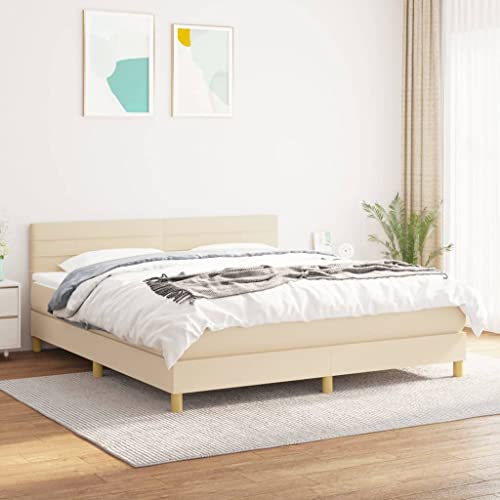 Teenpull Boxspringbett mit Matratze Creme 180x200 cm, Stoffbezug, verstellbares Kopfteil, Taschenfederkernmatratze, mittelfeste Unterstützung Teenpull Boxspringbett mit Matratze Creme 180x200 cm, Stoffbezug, verstellbares Kopfteil, Taschenfederkernmatratze, mittelfeste Unterstützung von Teenpull