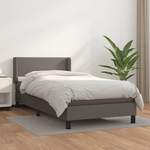 Teenpull Boxspringbett mit Matratze Grau 80x200 cm Kunstleder Polsterbett, Taschenfederkernmatratze Kopfteil verstellbar, stabiles Bettgestell Schlafzimmer Möbel erholsamer Schlaf Teenpull Boxspringbett mit Matratze Grau 80x200 cm Kunstleder Polsterbett, Taschenfederkernmatratze Kopfteil verstellbar, stabiles Bettgestell Schlafzimmer Möbel erholsamer Schlaf von Teenpull
