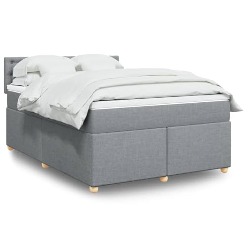 Teenpull Boxspringbett mit Matratze Hellgrau 160x200 cm, Stoff gepolstertes Design mit Kopfteil und LED-Beleuchtung, modernes Schlafzimmer Bettrahmen Set Teenpull Boxspringbett mit Matratze Hellgrau 160x200 cm, Stoff gepolstertes Design mit Kopfteil und LED-Beleuchtung, modernes Schlafzimmer Bettrahmen Set von Teenpull