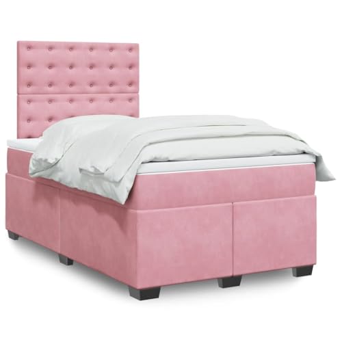 Teenpull Boxspringbett mit Matratze Rosa 120x200 cm Samt, mit Taschenfederkernmatratze, höhenverstellbarem Kopfteil und LED-Beleuchtung, gepolstertes Bettgestell für erholsamen Schlaf Teenpull Boxspringbett mit Matratze Rosa 120x200 cm Samt, mit Taschenfederkernmatratze, höhenverstellbarem Kopfteil und LED-Beleuchtung, gepolstertes Bettgestell für erholsamen Schlaf von Teenpull