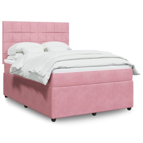 Teenpull Boxspringbett mit Matratze Rosa 160x200 cm, Samtbezug, höhenverstellbares Kopfteil, Taschenfederkernmatratze, komfortable Matratzenauflage Teenpull Boxspringbett mit Matratze Rosa 160x200 cm, Samtbezug, höhenverstellbares Kopfteil, Taschenfederkernmatratze, komfortable Matratzenauflage von Teenpull