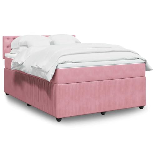 Teenpull Boxspringbett mit Matratze Rosa 160x200 cm, luxuriöses Samt Polsterbett mit Taschenfederkernmatratze, integrierter LED Beleuchtung, komfortabler Matratzenauflage Teenpull Boxspringbett mit Matratze Rosa 160x200 cm, luxuriöses Samt Polsterbett mit Taschenfederkernmatratze, integrierter LED Beleuchtung, komfortabler Matratzenauflage von Teenpull