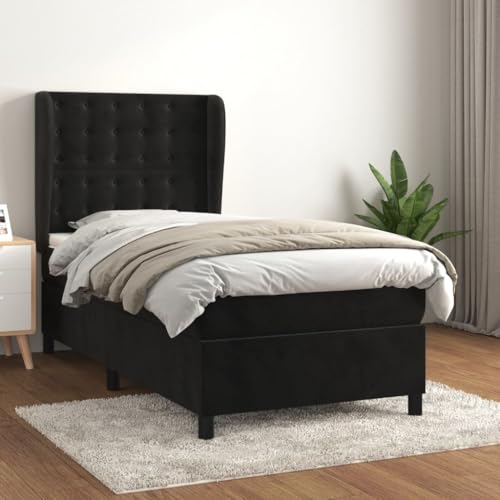 Teenpull Boxspringbett mit Matratze Schwarz 80x200 cm Samt, Höhenverstellbares Kopfteil, Robuster Bettrahmen, Komfortables Polsterbett Set, Schlafzimmer Möbel für erholsame Nächte Teenpull Boxspringbett mit Matratze Schwarz 80x200 cm Samt, Höhenverstellbares Kopfteil, Robuster Bettrahmen, Komfortables Polsterbett Set, Schlafzimmer Möbel für erholsame Nächte von Teenpull