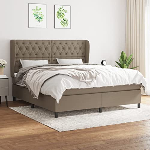 Teenpull Boxspringbett mit Matratze Taupe 160x200 cm Stoff, Komplettset Schlafzimmer Bett mit höhenverstellbarem Kopfteil, Taschenfederkernmatratze & Topper für erholsamen Schlaf Teenpull Boxspringbett mit Matratze Taupe 160x200 cm Stoff, Komplettset Schlafzimmer Bett mit höhenverstellbarem Kopfteil, Taschenfederkernmatratze & Topper für erholsamen Schlaf von Teenpull