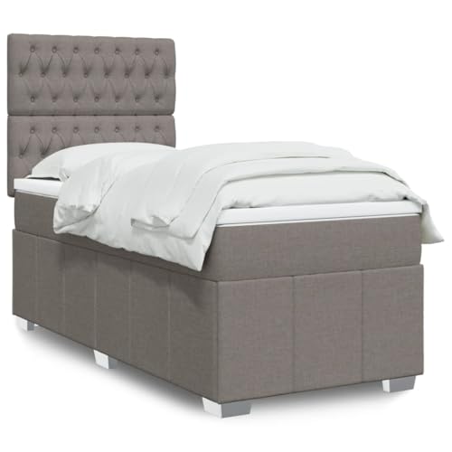 Teenpull Boxspringbett mit Matratze Taupe 90x190 cm Stoff, höhenverstellbares Kopfteil, LED-Beleuchtung, Taschenfederkern, für erholsamen Schlaf, Schlafzimmer Möbel Set, Komfort Polyester Bettrahmen Teenpull Boxspringbett mit Matratze Taupe 90x190 cm Stoff, höhenverstellbares Kopfteil, LED-Beleuchtung, Taschenfederkern, für erholsamen Schlaf, Schlafzimmer Möbel Set, Komfort Polyester Bettrahmen von Teenpull