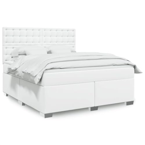 Teenpull Boxspringbett mit Matratze Weiß 180x200 cm, Kunstleder Polsterbett mit Taschenfederkernmatratze, verstellbarem Kopfteil und LED-Beleuchtung, modernes Schlafzimmer Möbel für erholsamen Schlaf Teenpull Boxspringbett mit Matratze Weiß 180x200 cm, Kunstleder Polsterbett mit Taschenfederkernmatratze, verstellbarem Kopfteil und LED-Beleuchtung, modernes Schlafzimmer Möbel für erholsamen Schlaf von Teenpull