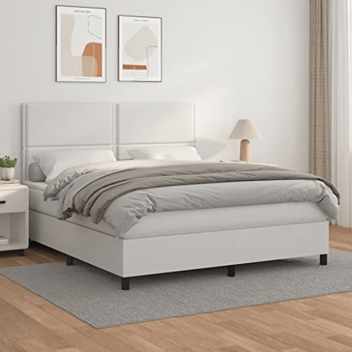 Teenpull Boxspringbett mit Matratze Weiß 180x200 cm Kunstleder Polsterbett Rahmen Kopfteil Möbel Taschenfederkernmatratze Komplett-Set für Schlafzimmer erholsamer Schlaf höhenverstellbares Kopfteil Teenpull Boxspringbett mit Matratze Weiß 180x200 cm Kunstleder Polsterbett Rahmen Kopfteil Möbel Taschenfederkernmatratze Komplett-Set für Schlafzimmer erholsamer Schlaf höhenverstellbares Kopfteil von Teenpull