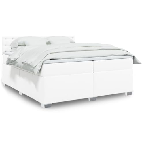 Teenpull Boxspringbett mit Matratze Weiß 200x200 cm, Kunstleder Bezug, Taschenfederkernmatratze, Komfortable Matratzenauflage, Stabiles Bettgestell mit Kopfteil für erholsame Nachtruhe Teenpull Boxspringbett mit Matratze Weiß 200x200 cm, Kunstleder Bezug, Taschenfederkernmatratze, Komfortable Matratzenauflage, Stabiles Bettgestell mit Kopfteil für erholsame Nachtruhe von Teenpull