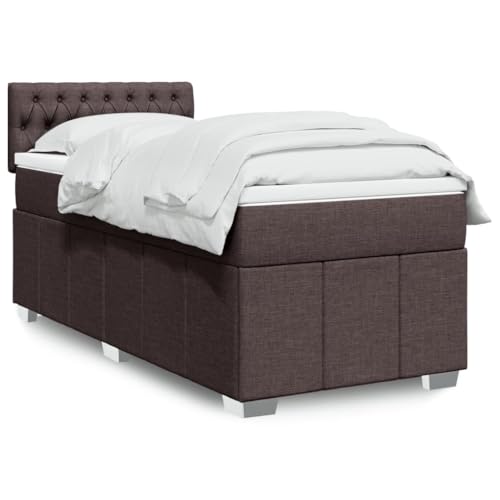 Teenpull Boxspringbett mit Matratze und Kopfteil, Dunkelbraun Stoff Polsterbett 90x190 cm, Komfortable Taschenfederkernmatratze, Höhenverstellbares Kopfteil, Robuste Lattenrost Unterstützung Teenpull Boxspringbett mit Matratze und Kopfteil, Dunkelbraun Stoff Polsterbett 90x190 cm, Komfortable Taschenfederkernmatratze, Höhenverstellbares Kopfteil, Robuste Lattenrost Unterstützung von Teenpull