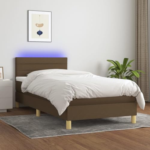 Teenpull Boxspringbett mit Matratze & LED, Dunkelbraun, 80x200 cm, Stoffbezug, höhenverstellbares Kopfteil, atmungsaktiv, für erholsamen Schlaf, modernes Schlafzimmer Möbel-Set Teenpull Boxspringbett mit Matratze & LED, Dunkelbraun, 80x200 cm, Stoffbezug, höhenverstellbares Kopfteil, atmungsaktiv, für erholsamen Schlaf, modernes Schlafzimmer Möbel-Set von Teenpull