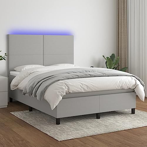 Teenpull Boxspringbett mit Matratze und LED, hellgraues Polsterbett 140x190 cm, modernes Schlafzimmer Möbelstück mit verstellbarem Kopfteil und Taschenfederkernmatratze Teenpull Boxspringbett mit Matratze und LED, hellgraues Polsterbett 140x190 cm, modernes Schlafzimmer Möbelstück mit verstellbarem Kopfteil und Taschenfederkernmatratze von Teenpull