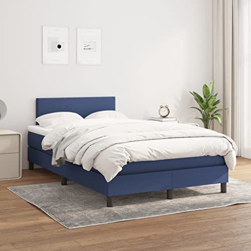 Teenpull Boxspringbett mit Matratze und Topper, Blau, 120x200 cm, gepolstertes Stoffbett mit höhenverstellbarem Kopfteil, Robustes Schlafzimmermöbel Set für erholsamen Schlaf Teenpull Boxspringbett mit Matratze und Topper, Blau, 120x200 cm, gepolstertes Stoffbett mit höhenverstellbarem Kopfteil, Robustes Schlafzimmermöbel Set für erholsamen Schlaf von Teenpull