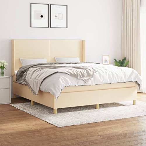 Teenpull Boxspringbett mit Matratze und Topper, Creme Stoffbezug 180x200 cm, Robustes Bettrahmen Möbel Set mit verstellbarem Kopfteil für erholsamen Schlaf und maximale Entspannung im Schlafzimmer. Teenpull Boxspringbett mit Matratze und Topper, Creme Stoffbezug 180x200 cm, Robustes Bettrahmen Möbel Set mit verstellbarem Kopfteil für erholsamen Schlaf und maximale Entspannung im Schlafzimmer. von Teenpull
