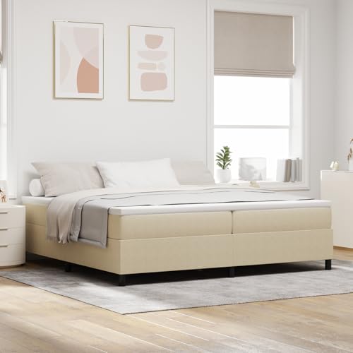 Teenpull Boxspringbett mit Memory-Schaum-Matratze, verstellbarem Kopfteil, modernem Cordstoff für Schlafzimmer, 200 x 200 cm von Teenpull