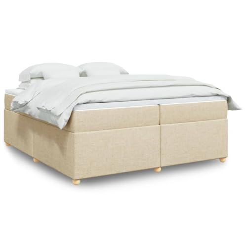 Teenpull Boxspringbett mit Taschenfederkern Matratze und Matratzenauflage, Creme Stoff 200x200 cm, Gepolstertes Bettrahmen Set für Schlafzimmer Möbel, Stabile Basis für erholsamen Schlaf Teenpull Boxspringbett mit Taschenfederkern Matratze und Matratzenauflage, Creme Stoff 200x200 cm, Gepolstertes Bettrahmen Set für Schlafzimmer Möbel, Stabile Basis für erholsamen Schlaf von Teenpull