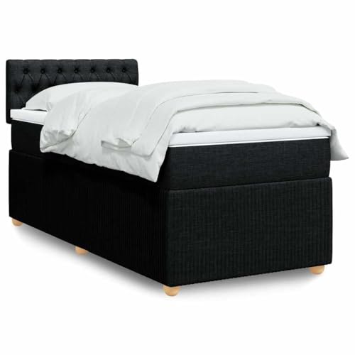 Teenpull Boxspringbett mit Taschenfederkernmatratze, Kopfteil & LED-Beleuchtung, 90x200 cm, Schwarz, Stoffbezug für erholsamen Schlaf & Ambiente, inklusive Matratzenauflage Teenpull Boxspringbett mit Taschenfederkernmatratze, Kopfteil & LED-Beleuchtung, 90x200 cm, Schwarz, Stoffbezug für erholsamen Schlaf & Ambiente, inklusive Matratzenauflage von Teenpull