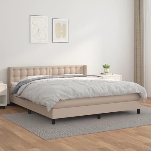 Teenpull Boxspringbett mit Taschenfederkernmatratze, höhenverstellbarem Kopfteil, langlebigem Kunstleder in Cappuccino-Braun 180x200 cm, Komplettset für Schlafzimmer für erholsamen Schlaf Teenpull Boxspringbett mit Taschenfederkernmatratze, höhenverstellbarem Kopfteil, langlebigem Kunstleder in Cappuccino-Braun 180x200 cm, Komplettset für Schlafzimmer für erholsamen Schlaf von Teenpull