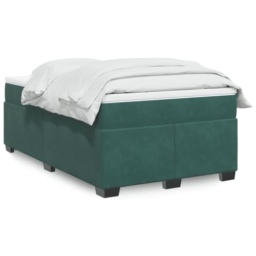 Teenpull Boxspringbett mit Taschenfederkernmatratze Dunkelgrün 120x200 cm, Samt Polsterbett, stabiles Bettgestell & Bettbasis Möbelstück von Teenpull