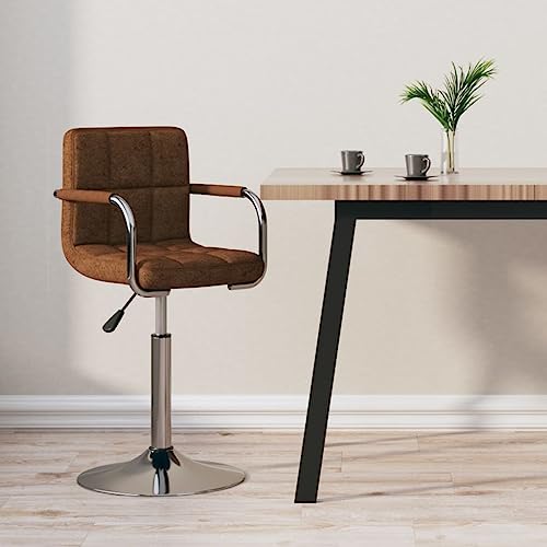 Teenpull Braun Stoff Barhocker, Höhenverstellbarer Drehbarer Barstuhl mit Rückenlehne, Bequemer Küchen Counter Stool für Esszimmer, Samt Barstools Set Teenpull Braun Stoff Barhocker, Höhenverstellbarer Drehbarer Barstuhl mit Rückenlehne, Bequemer Küchen Counter Stool für Esszimmer, Samt Barstools Set von Teenpull