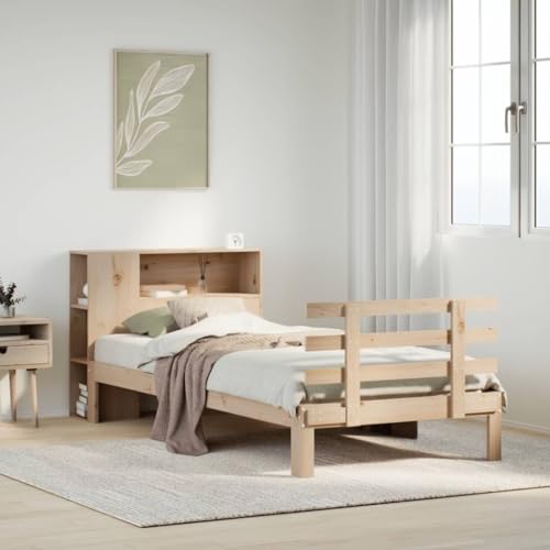 Teenpull Bücherregal Massivholz Kiefer 75x190 cm, Robustes Einzelbettrahmen mit Stauraum-Kopfteil, langlebiges Gestell für Schlafzimmer Möbel, platzsparendes Plattform Bett ohne Matratze Teenpull Bücherregal Massivholz Kiefer 75x190 cm, Robustes Einzelbettrahmen mit Stauraum-Kopfteil, langlebiges Gestell für Schlafzimmer Möbel, platzsparendes Plattform Bett ohne Matratze von Teenpull