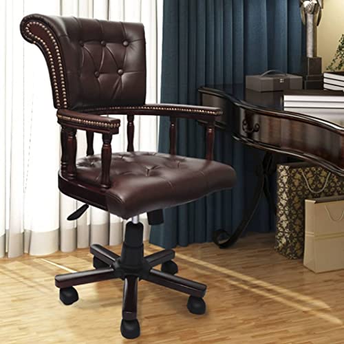 Teenpull Bürodrehstuhl Braun, ergonomischer Computer-Schreibtischstuhl mit Rollen, Verstellbarer Sitz für Büro & Home-Office, bequemer Leder-Mischgewebe Chefsessel Teenpull Bürodrehstuhl Braun, ergonomischer Computer-Schreibtischstuhl mit Rollen, Verstellbarer Sitz für Büro & Home-Office, bequemer Leder-Mischgewebe Chefsessel von Teenpull