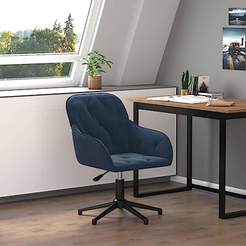 Teenpull Bürostuhl Drehbar Blau Samt, Höhenverstellbar, Weicher Samt Bezug, Ergonomischer Computerstuhl mit Rollen für Home Office und Arbeitszimmer von Teenpull