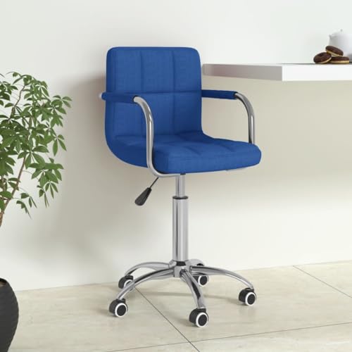 Teenpull Bürostuhl Drehbar Blau Stoff, Modern Höhenverstellbar mit Rollen, Computer Bürosessel für Home Office, Ergonomischer Schreibtischstuhl Bequem von Teenpull