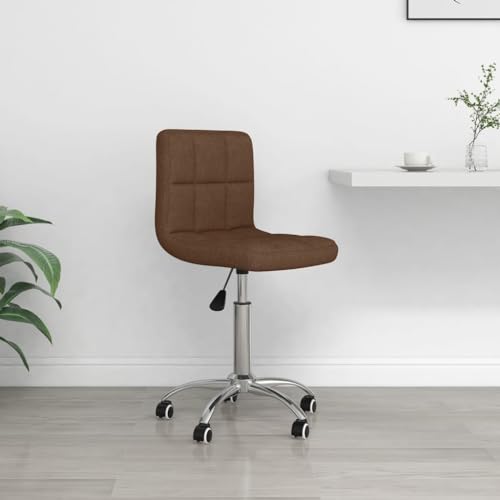 Teenpull Bürostuhl Drehbar Braun Stoff, Höhenverstellbar mit Rollen, Computerstuhl für Home Office Schreibtisch, Bequem, Modern von Teenpull