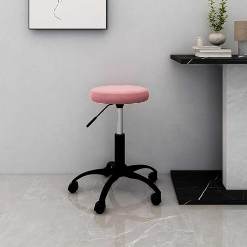 Teenpull Bürostuhl Drehbar Rosa Samt, Modern Verstellbar mit Rollen, Weich Gepolstert für Home Office Schreibtisch, Komfortabler Computerstuhl von Teenpull