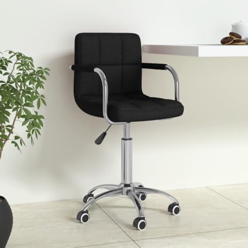Teenpull Bürostuhl Drehbar Schwarz, Höhenverstellbarer Computerstuhl mit Rollen, Weicher Stoff für Home Office Schreibtisch Teenpull Bürostuhl Drehbar Schwarz, Höhenverstellbarer Computerstuhl mit Rollen, Weicher Stoff für Home Office Schreibtisch von Teenpull