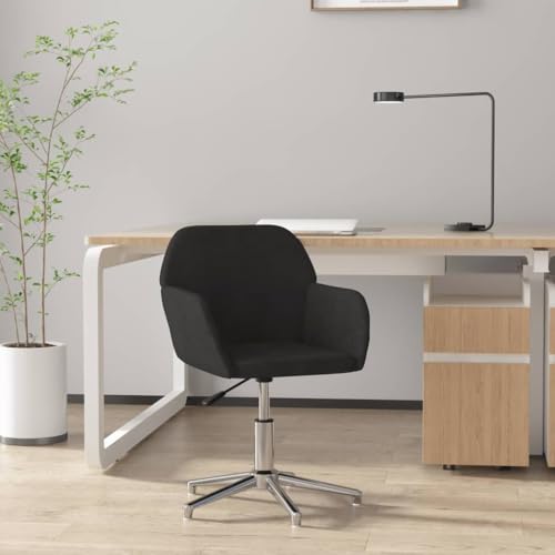 Teenpull Bürostuhl Drehbar Schwarz Stoff, Ergonomischer Schreibtischstuhl mit Rollen, Höhenverstellbar für Home Office, Konferenzraum von Teenpull