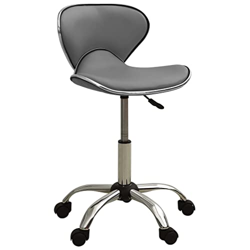 Teenpull Bürostuhl Grau Kunstleder, Höhenverstellbarer Drehstuhl mit Rollen, Computerstuhl für Home Office, Schreibtisch & Arbeitszimmer, Max. 110 kg Belastbarkeit von Teenpull