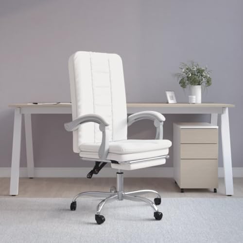 Teenpull Bürostuhl mit Liegefunktion, Weißes Kunstleder, Verstellbarer Chefsessel für Büro und Home-Office, Ergonomischer Computerstuhl mit Rollen Teenpull Bürostuhl mit Liegefunktion, Weißes Kunstleder, Verstellbarer Chefsessel für Büro und Home-Office, Ergonomischer Computerstuhl mit Rollen von Teenpull