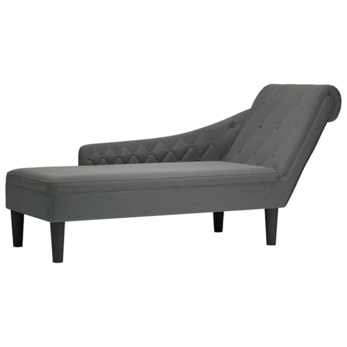 Teenpull Chaiselongue, Dunkelgrau Stoff, Gemütliche Relaxliege mit Rechter Armlehne, Inklusive Lendenkissen, Für Wohnzimmer, Schlafzimmer, Büro Teenpull Chaiselongue, Dunkelgrau Stoff, Gemütliche Relaxliege mit Rechter Armlehne, Inklusive Lendenkissen, Für Wohnzimmer, Schlafzimmer, Büro von Teenpull