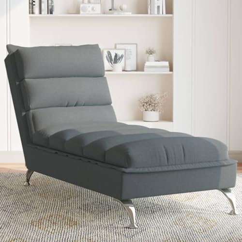 Teenpull Chaiselongue Dunkelgrau Stoff, Gemütliche Relaxliege für Wohnzimmer & Schlafzimmer, Robuste Metallbeine, Inklusive Kissen, Max. 110 kg Belastbarkeit von Teenpull