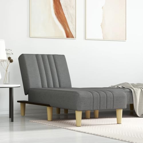 Teenpull Chaiselongue Dunkelgrau Stoff, Verstellbare Relaxliege mit 3 Positionen, Einzel-Lounge-Sofa für Wohnzimmer, Schlafzimmer, Maximal 110 kg Tragfähigkeit von Teenpull