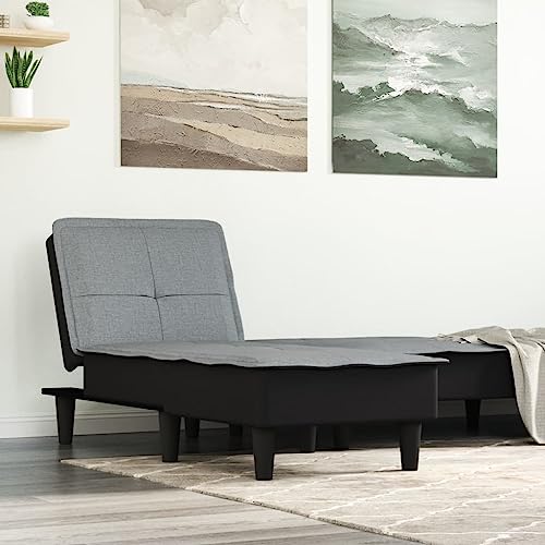 Teenpull Chaiselongue Hellgrau Stoff, Verstellbare Liege für Wohnzimmer und Schlafzimmer, Bequemes Einzelsofa für Entspannung und Gäste von Teenpull