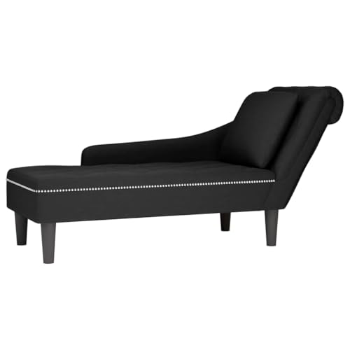 Teenpull Chaiselongue Lounge Sessel, Schwarz Samt, mit Rechter Armlehne, Knopfheftung, Bequem für Wohnzimmer, Schlafzimmer Teenpull Chaiselongue Lounge Sessel, Schwarz Samt, mit Rechter Armlehne, Knopfheftung, Bequem für Wohnzimmer, Schlafzimmer von Teenpull