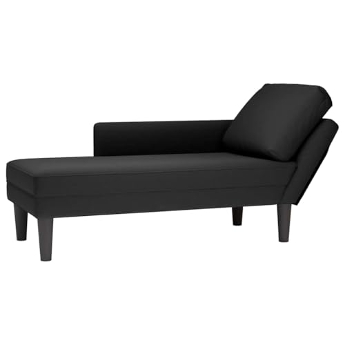 Teenpull Chaiselongue Lounge Sessel, Schwarz Samt mit Rechter Armlehne, Bequemes Sofa für Schlafzimmer, Wohnzimmer, Büro, Max. 110 kg von Teenpull