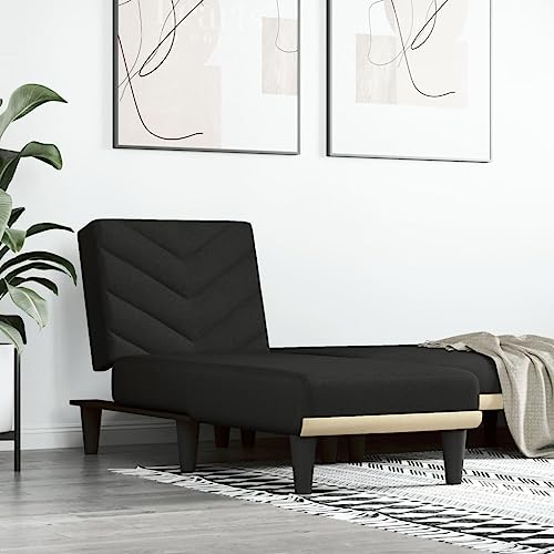 Teenpull Chaiselongue Schwarz Stoff, Verstellbare Relaxliege für Eine Person, Klappbares Schlafsofa, Ideal für Wohnzimmer und Gästezimmer Teenpull Chaiselongue Schwarz Stoff, Verstellbare Relaxliege für Eine Person, Klappbares Schlafsofa, Ideal für Wohnzimmer und Gästezimmer von Teenpull