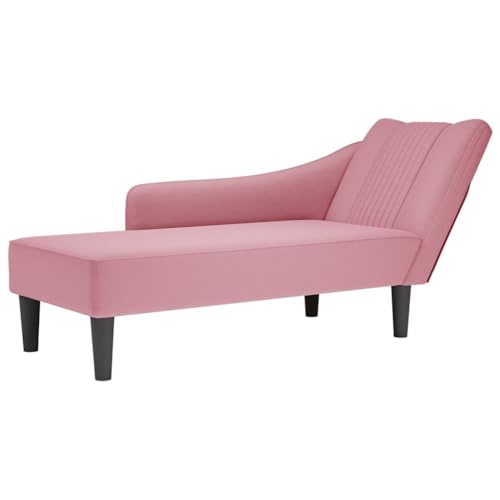 Teenpull Chaiselongue mit rechter Armlehne, Rosa Samt, bequemes Lounge-Sofa für Schlafzimmer, Wohnzimmer, Innenbereich Teenpull Chaiselongue mit rechter Armlehne, Rosa Samt, bequemes Lounge-Sofa für Schlafzimmer, Wohnzimmer, Innenbereich von Teenpull