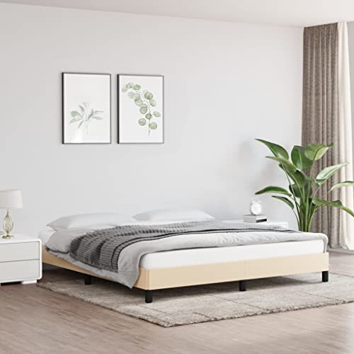 Teenpull Creme Stoffbezogenes Bettgestell 180x200 cm, Robustes Plattform Bettrahmen mit stabilem Kopfteil, Schwebendes Design ohne Matratze, Langlebige Schlafzimmer Möbel für erholsamen Schlaf. Teenpull Creme Stoffbezogenes Bettgestell 180x200 cm, Robustes Plattform Bettrahmen mit stabilem Kopfteil, Schwebendes Design ohne Matratze, Langlebige Schlafzimmer Möbel für erholsamen Schlaf. von Teenpull