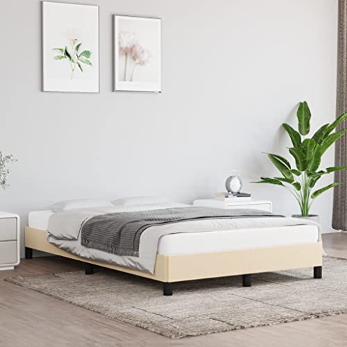 Teenpull Cremefarbenes Bettgestell 120x190 cm aus strapazierfähigem Stoff, Robustes Einzelbett ohne Matratze für erholsamen Schlaf, stabile Basis Teenpull Cremefarbenes Bettgestell 120x190 cm aus strapazierfähigem Stoff, Robustes Einzelbett ohne Matratze für erholsamen Schlaf, stabile Basis von Teenpull